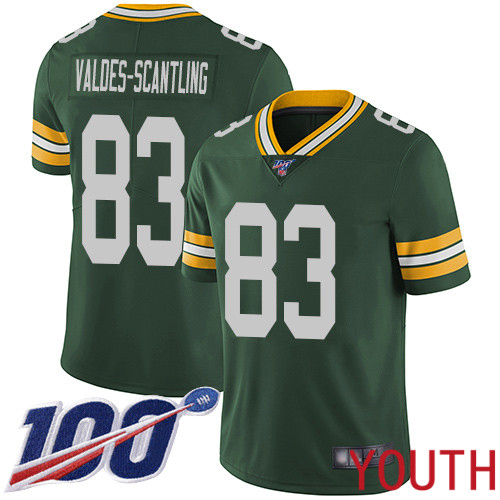Green Bay Packers Limited Green Youth #83 Valdes-Scantling Marquez Home Jersey Nike NFL 100th Season Vapor Untouchable->youth nfl jersey->Youth Jersey
